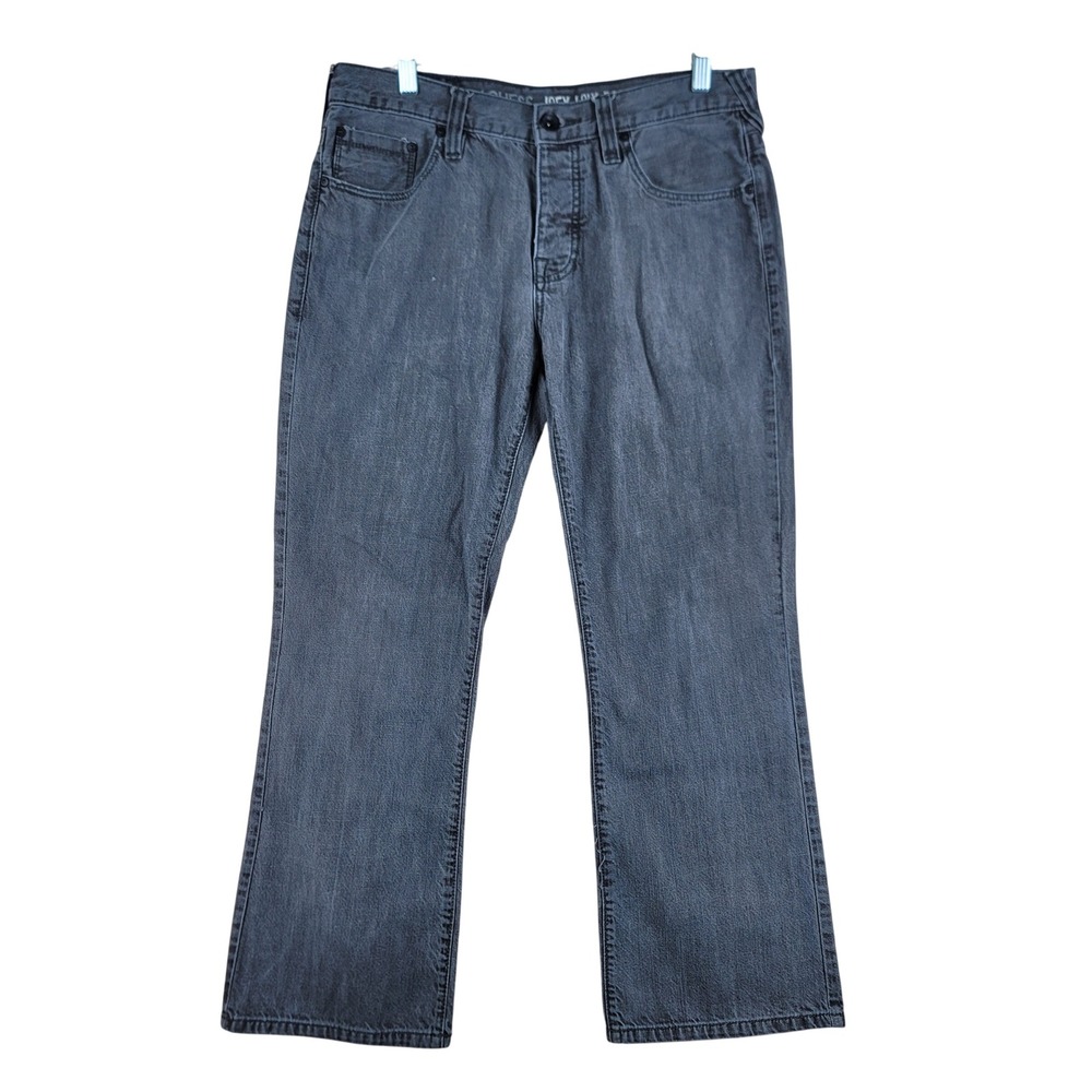 G BY GUESS Joey Low Bootcut Jeans‎ Mens 34x28.5 Gray Denim Pants